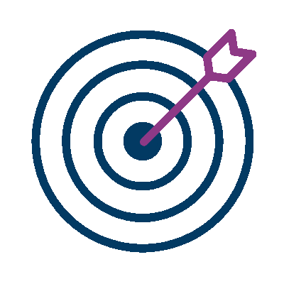 Icon depicting an arrow striking the center of a target
