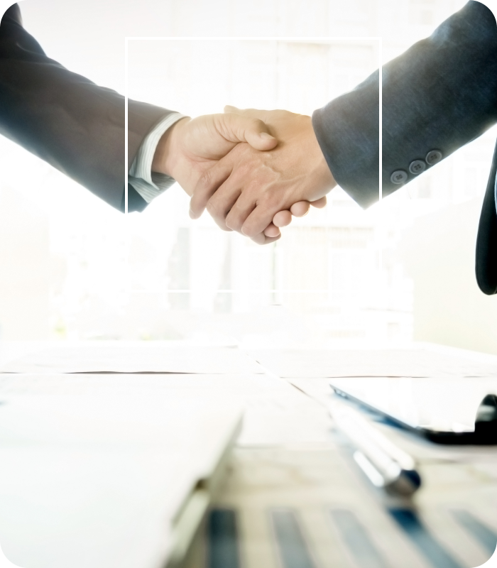 Two businessmen shaking hands