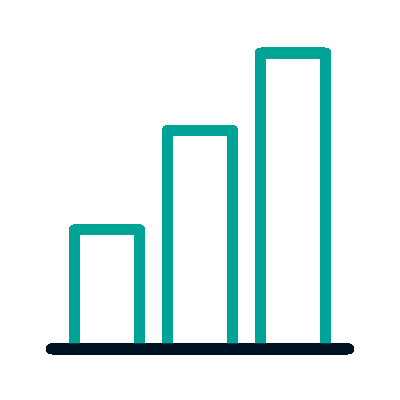 Icon of an upward bar chart symbolizing growth